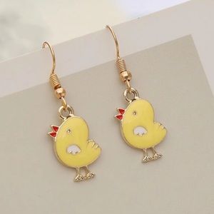🌻 Cartoon Chicken Drop Earrings